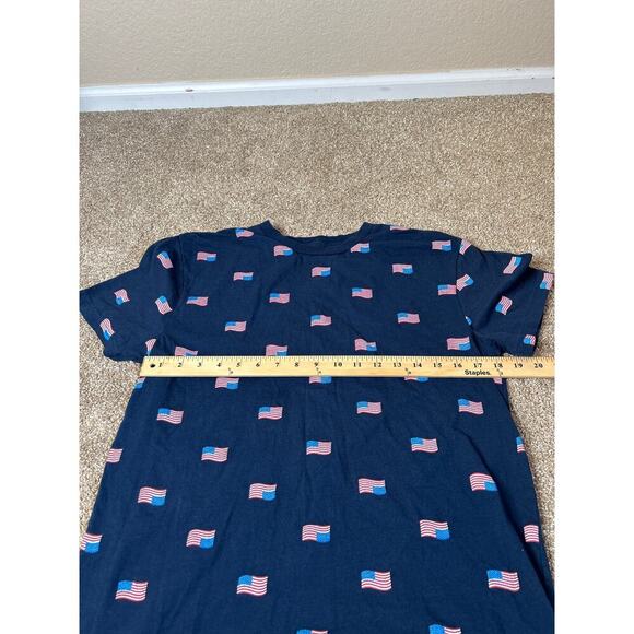 Isaac Morris Shirt Men's Blue Stars Stripes USA Flag All Over Print USA SZ MD - Picture 7 of 11